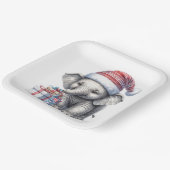 クリスマスゾウ（祝日の贈り物あり） ペーパープレート (傾斜あり)