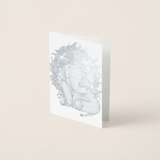 クリスマスゾウ 箔カード (正面)