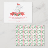 クリスマスゾウ |赤ちゃんシャワーおむつラッフル エンクロージャーカード (正面/裏面)