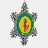 クリスマスゾーラ馬 スノーフレークピューターオーナメント (左)