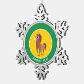 クリスマスゾーラ馬 スノーフレークピューターオーナメント (右)