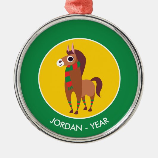 クリスマスゾーラ馬 メタルオーナメント (正面)