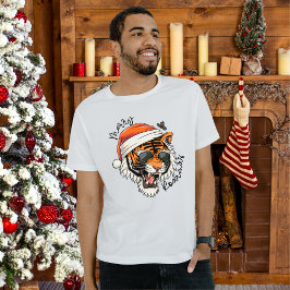 クリスマスタイガー |ロアメリーマスホリデーTシャツ Tシャツ