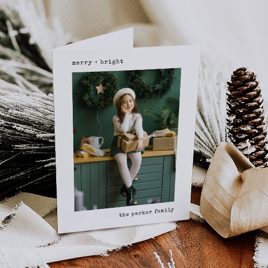 クリスマスタイプライター |写真付き白黒 シーズンカード