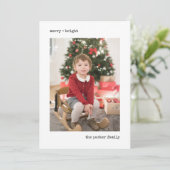 クリスマスタイプライター |写真付き白黒 シーズンカード (スタンド正面)