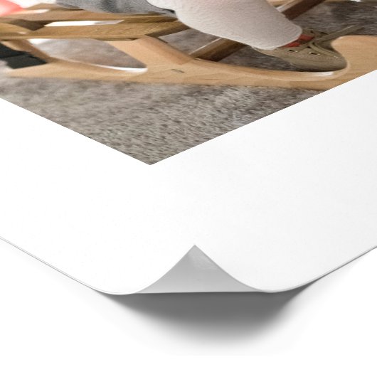 クリスマスタイプライター |写真付き白黒 ポスター (角)