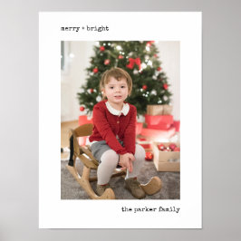 クリスマスタイプライター |写真付き白黒 ポスター