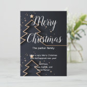 クリスマスタイプライター |写真付き白黒 招待状 (スタンド正面)