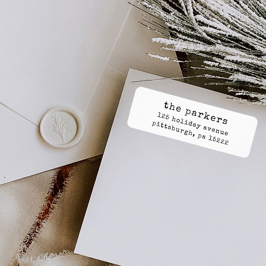 クリスマスタイプライター |白黒 ラベル