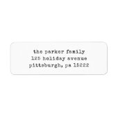 クリスマスタイプライター |白黒 ラベル (正面)