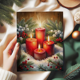 クリスマスタイプリースペーパー クリスマスキャンドル+リース+ベリー 薄葉紙