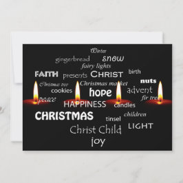 クリスマスタイポグラフィとキャンドル シーズンカード