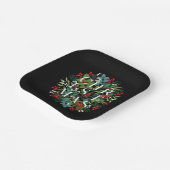 クリスマスタイポグラフィの果実と緑 ペーパープレート (傾斜あり)