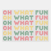 クリスマスタイポグラフィの醜いセーターのテクスチャ ラッピングペーパーシート (正面3)