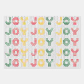 クリスマスタイポグラフィの醜いセーターのテクスチャ ラッピングペーパーシート (正面)