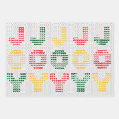 クリスマスタイポグラフィセーターテクスチャ ラッピングペーパーシート (正面3)