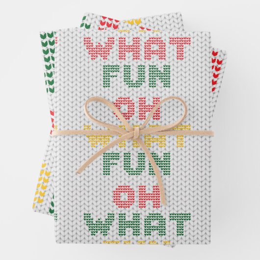 クリスマスタイポグラフィセーターテクスチャ ラッピングペーパーシート (インサイチュ)