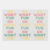 クリスマスタイポグラフィセーターテクスチャ ラッピングペーパーシート (正面)