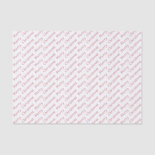 クリスマスタイポグラフィダークレッドオンホワイト 薄葉紙 (正面)