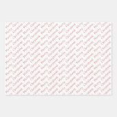 クリスマスタイポグラフィダ赤と白ーク ラッピングペーパーシート (正面2)