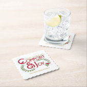 クリスマスタイポグラフィホリーベリパーソナライズされたー ペーパーコースター (インサイチュ)