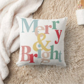 クリスマスタイポグラフィメリーと明るい クッション (ブランケット)