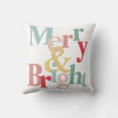 クリスマスタイポグラフィメリーと明るい クッション (裏面)