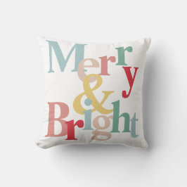 クリスマスタイポグラフィメリーと明るい クッション
