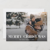 クリスマスタイポグラフィモダンのオーバーレイ文字写真 シーズンカード (正面)