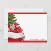 クリスマスタイポグラフィモノグラムテンプレート ノートカード (裏面)