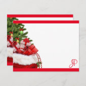 クリスマスタイポグラフィモノグラムテンプレート ノートカード (正面/裏面)