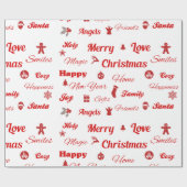 クリスマスタイポグラフィラッピング紙 ラッピングペーパー (フラット)