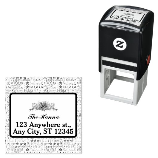 クリスマスタイポグラフィレッド&グリーンシームレスパターン セルフインキングスタンプ (インサイチュ)