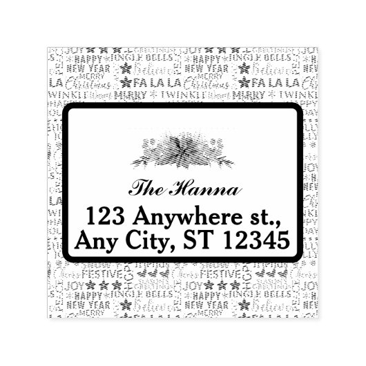 クリスマスタイポグラフィレッド&グリーンシームレスパターン セルフインキングスタンプ (デザイン)