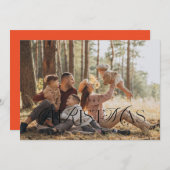 クリスマスタイポグラフィーフォトカード 招待状 (正面/裏面)