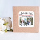 クリスマスタイポグラフィーフォトステッカー スクエアシール