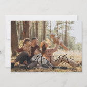 クリスマスタイポグラフィー写真カード 招待状 (正面)