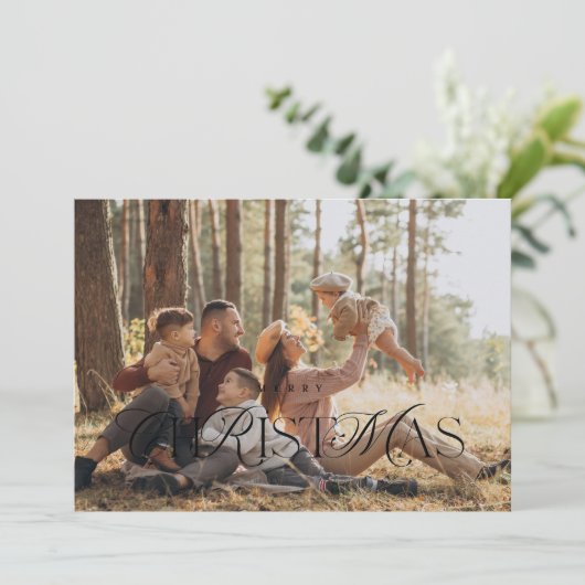 クリスマスタイポグラフィー写真カード 招待状 (スタンド正面)