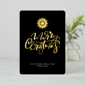 クリスマスタイポグラフィー写真パーソナライズ 箔シーズンカード (立ち正面)