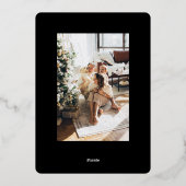 クリスマスタイポグラフィー写真パーソナライズ 箔シーズンカード (裏面)