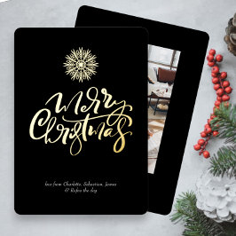 クリスマスタイポグラフィー写真パーソナライズ 箔シーズンカード