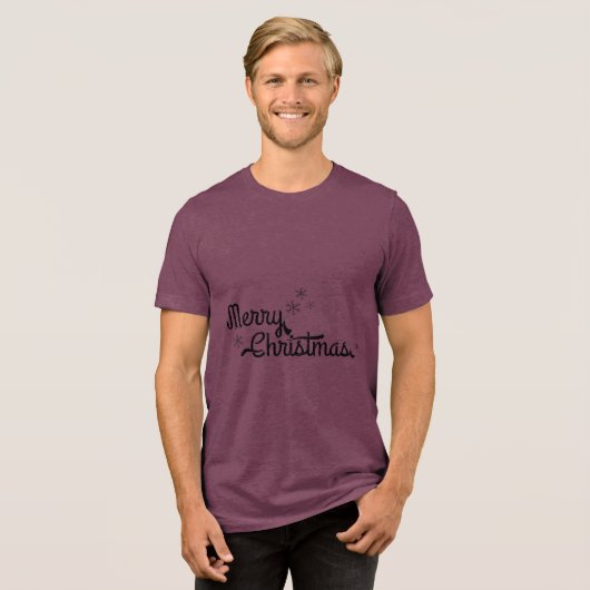 クリスマスタイポグラフィー セリフ トライブレンドTシャツ (正面全面)