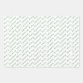 クリスマスタイポグラフィ濃緑と白 ラッピングペーパーシート (正面2)