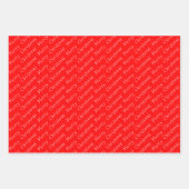 クリスマスタイポグラフィ赤と白ラッピング紙 ラッピングペーパーシート (正面3)