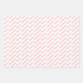 クリスマスタイポグラフィ赤と白ラッピング紙 ラッピングペーパーシート (正面2)