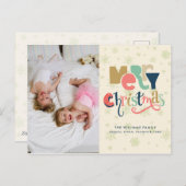 クリスマスタイポグラフィ シーズンポストカード (正面/裏面)