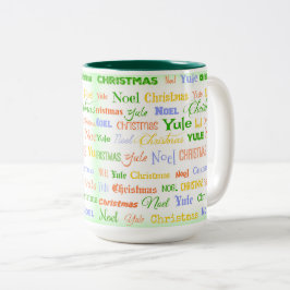 クリスマスタイポグラフィ ツートーンマグカップ