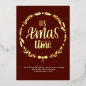 クリスマスタイムの写真 箔シーズンカード (正面)