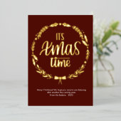 クリスマスタイムの写真 箔シーズンカード (立ち正面)