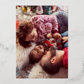 クリスマスタイムの写真 箔シーズンカード (裏面)